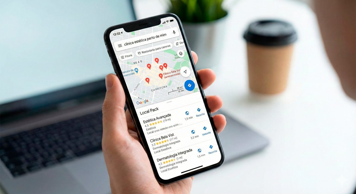 Resultado de busca local mostrando como aparecer no Google Maps